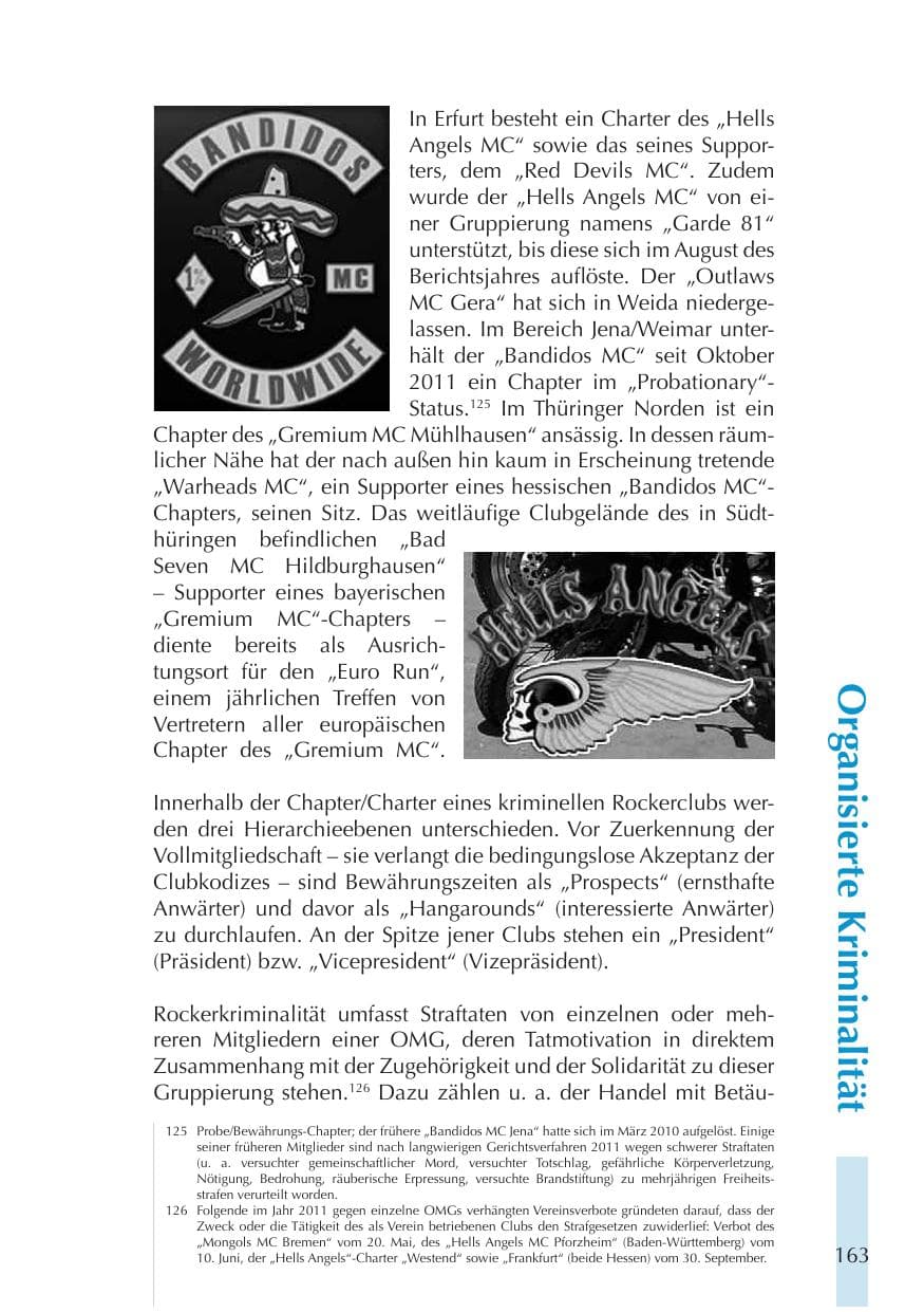 Seite 163 des Verfassungsschutzbericht 2011 Thüringen