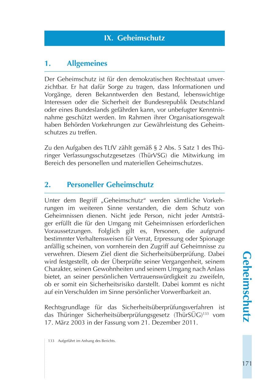 Seite 171 des Verfassungsschutzbericht 2011 Thüringen