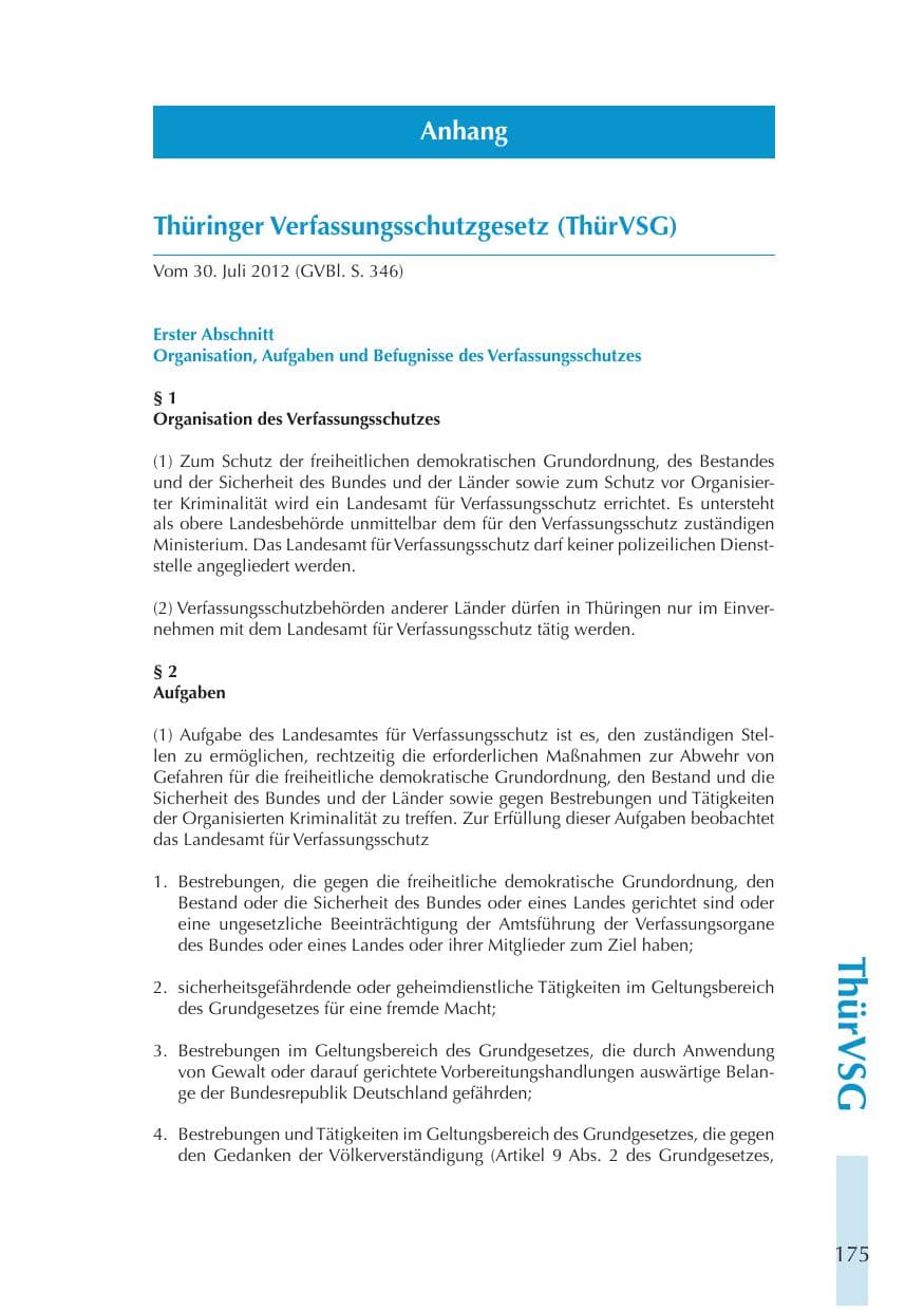 Seite 175 des Verfassungsschutzbericht 2011 Thüringen