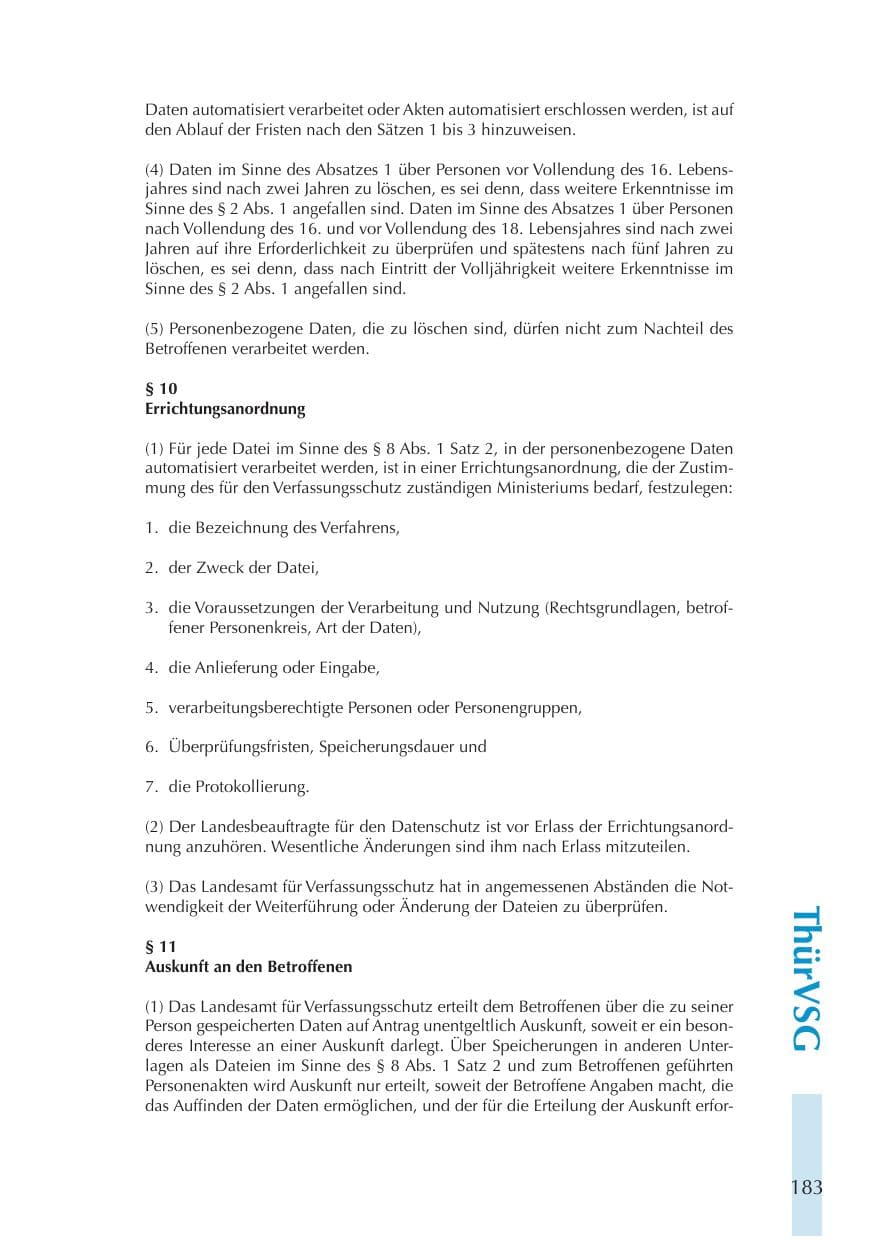 Seite 183 des Verfassungsschutzbericht 2011 Thüringen
