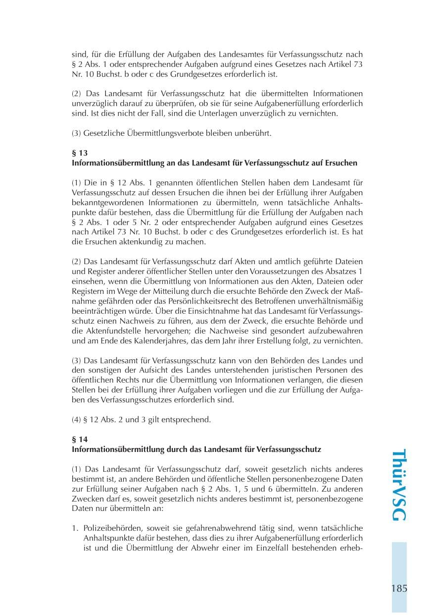 Seite 185 des Verfassungsschutzbericht 2011 Thüringen