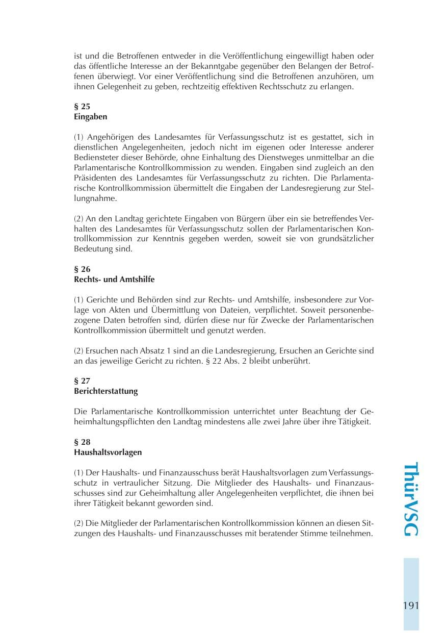 Seite 191 des Verfassungsschutzbericht 2011 Thüringen