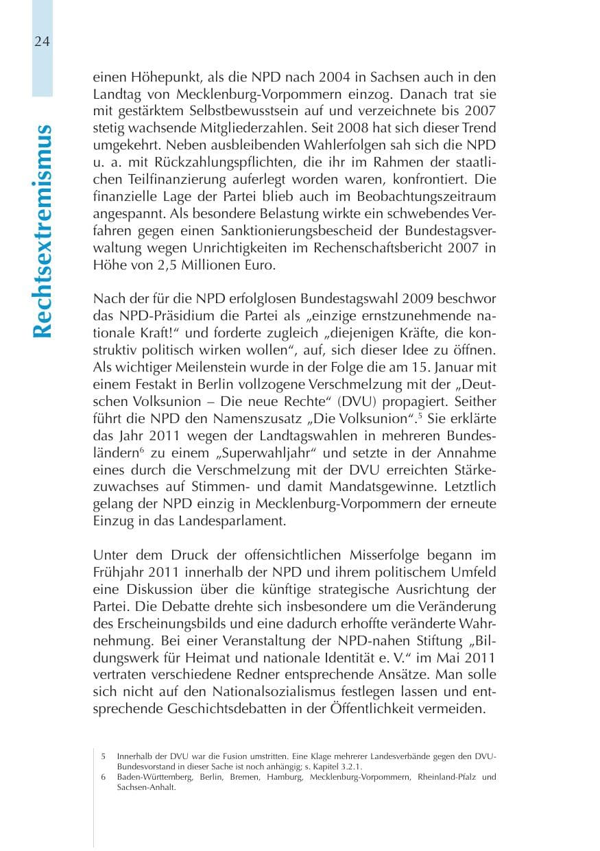 Seite 24 des Verfassungsschutzbericht 2011 Thüringen