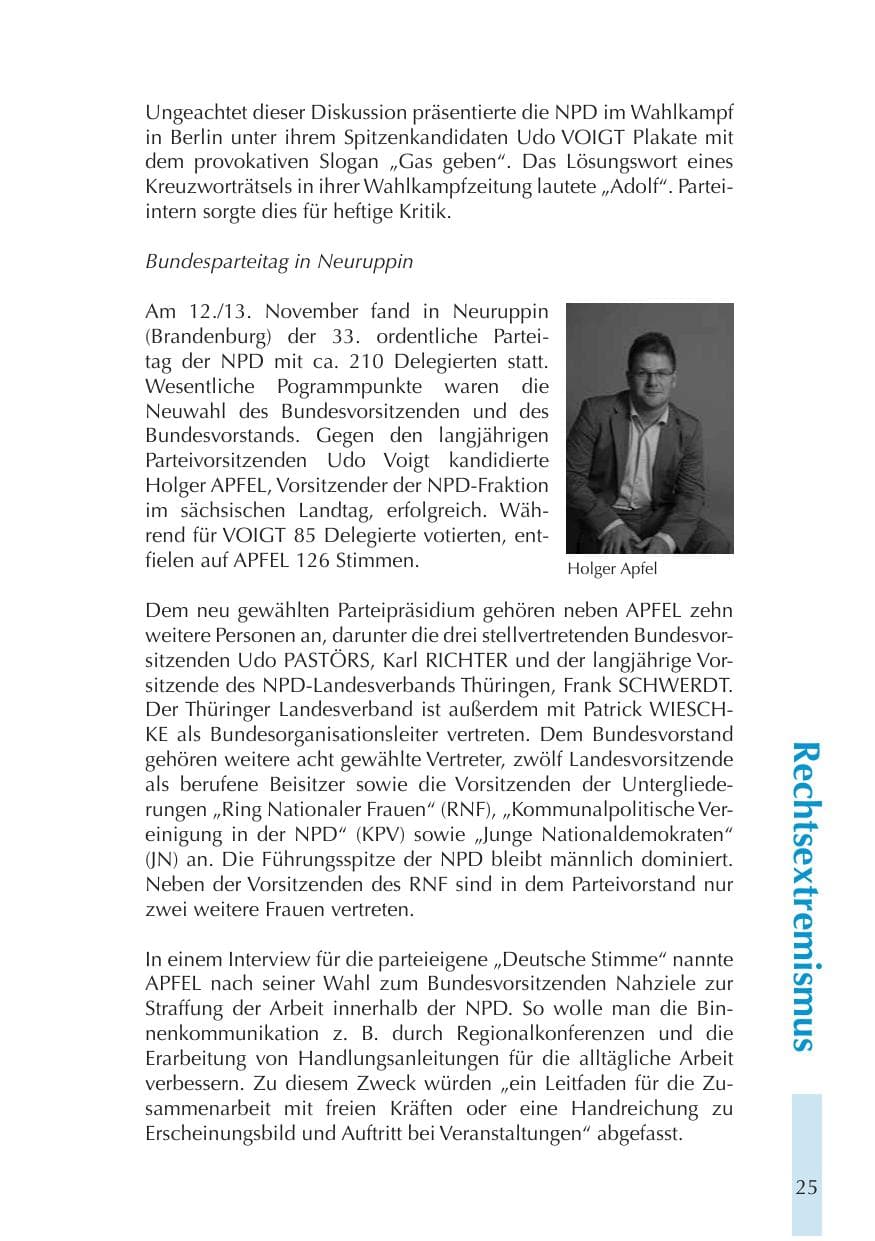 Seite 25 des Verfassungsschutzbericht 2011 Thüringen