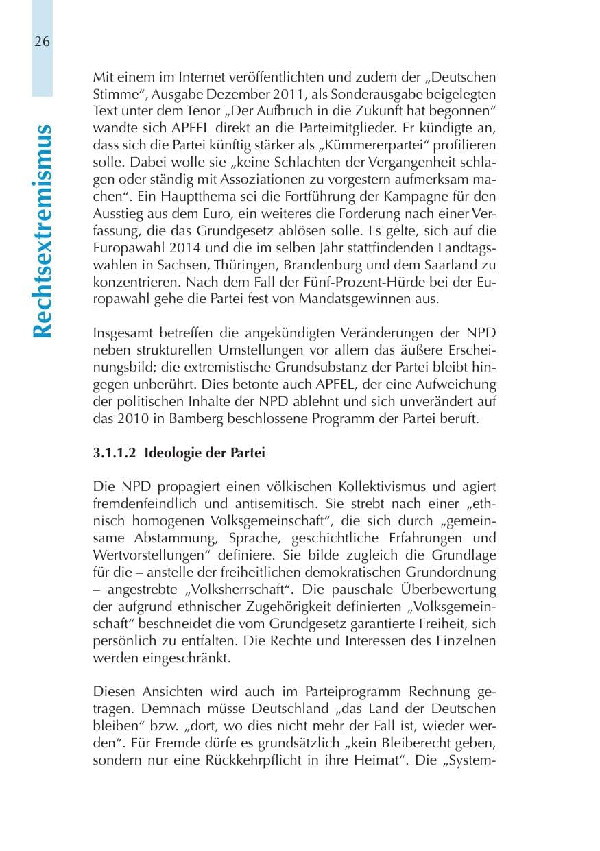Seite 26 des Verfassungsschutzbericht 2011 Thüringen