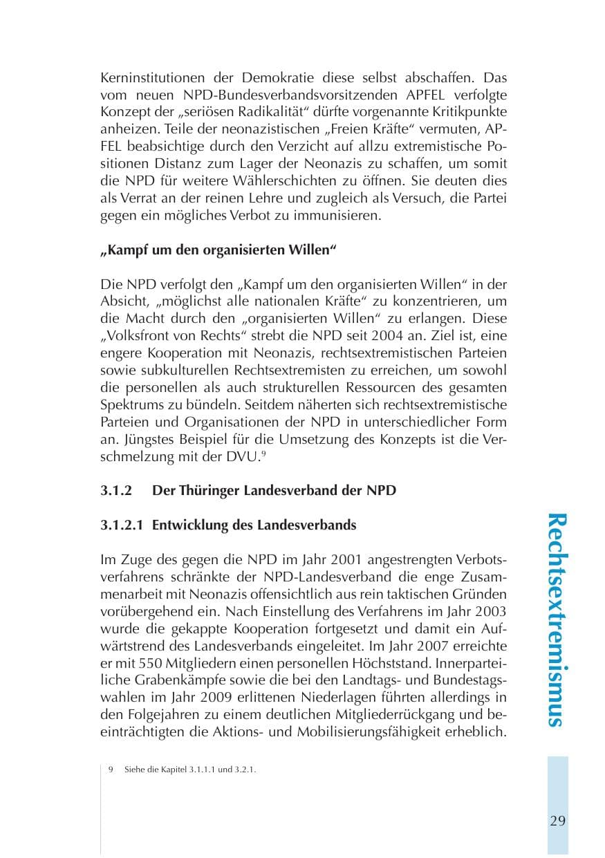 Seite 29 des Verfassungsschutzbericht 2011 Thüringen