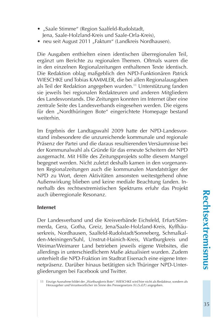 Seite 35 des Verfassungsschutzbericht 2011 Thüringen