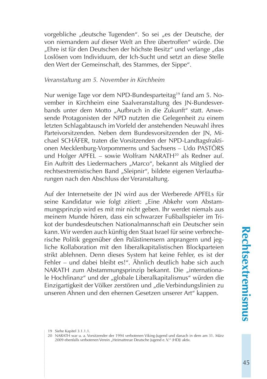 Seite 45 des Verfassungsschutzbericht 2011 Thüringen