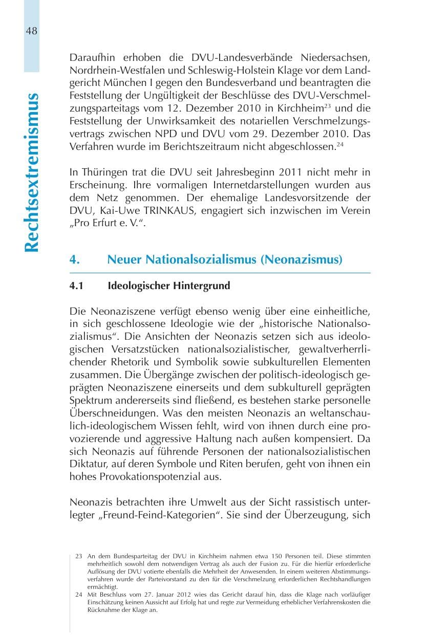 Seite 48 des Verfassungsschutzbericht 2011 Thüringen