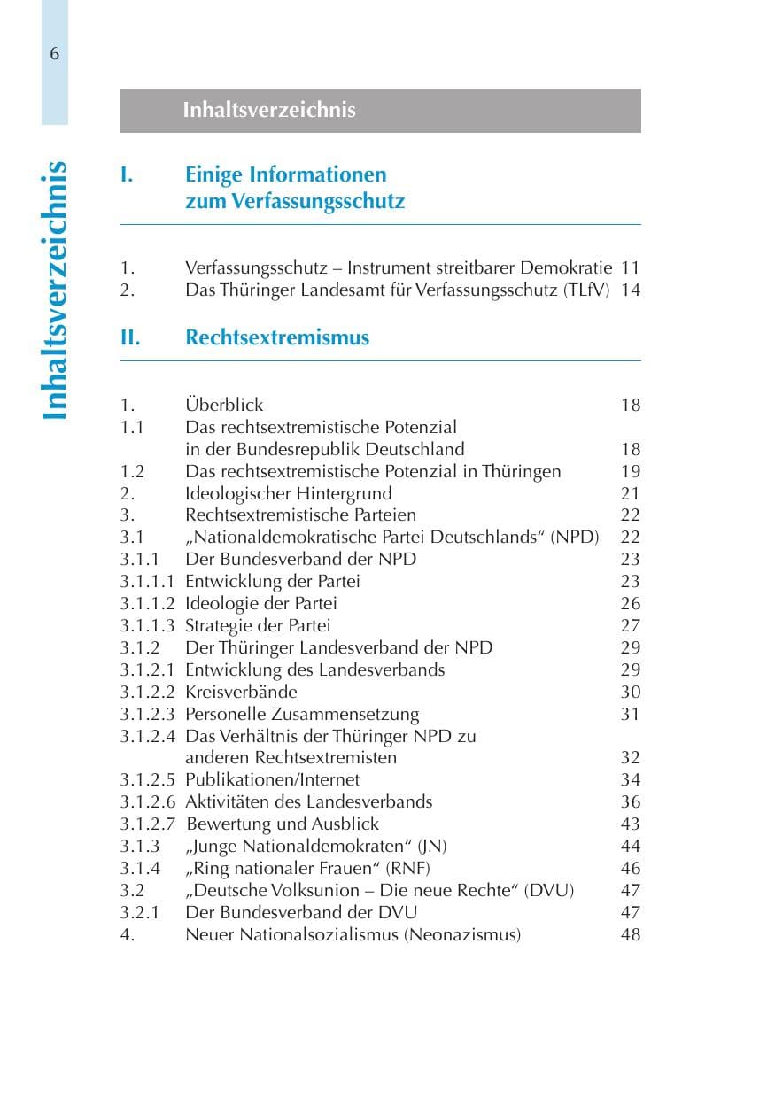 Seite 6 des Verfassungsschutzbericht 2011 Thüringen