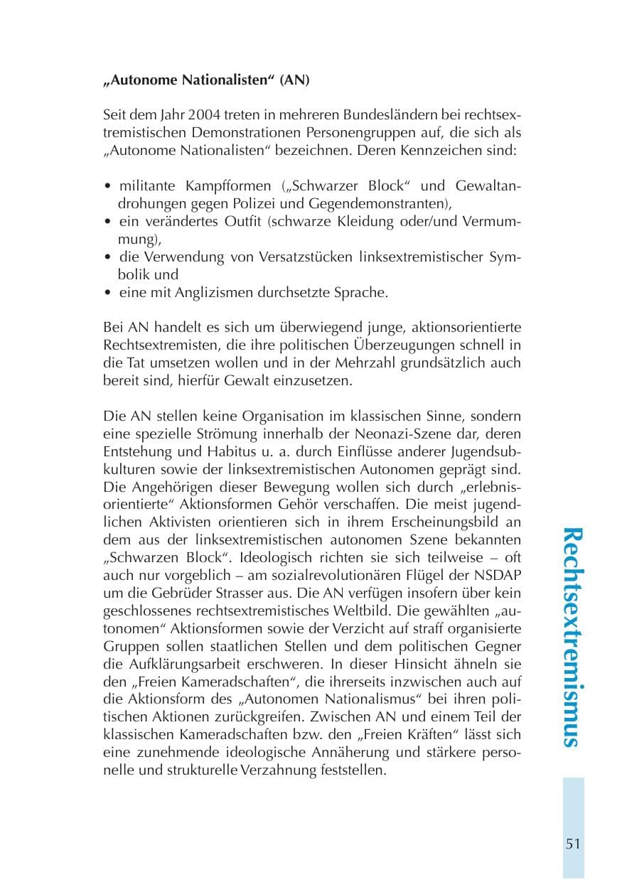 Seite 51 des Verfassungsschutzbericht 2011 Thüringen
