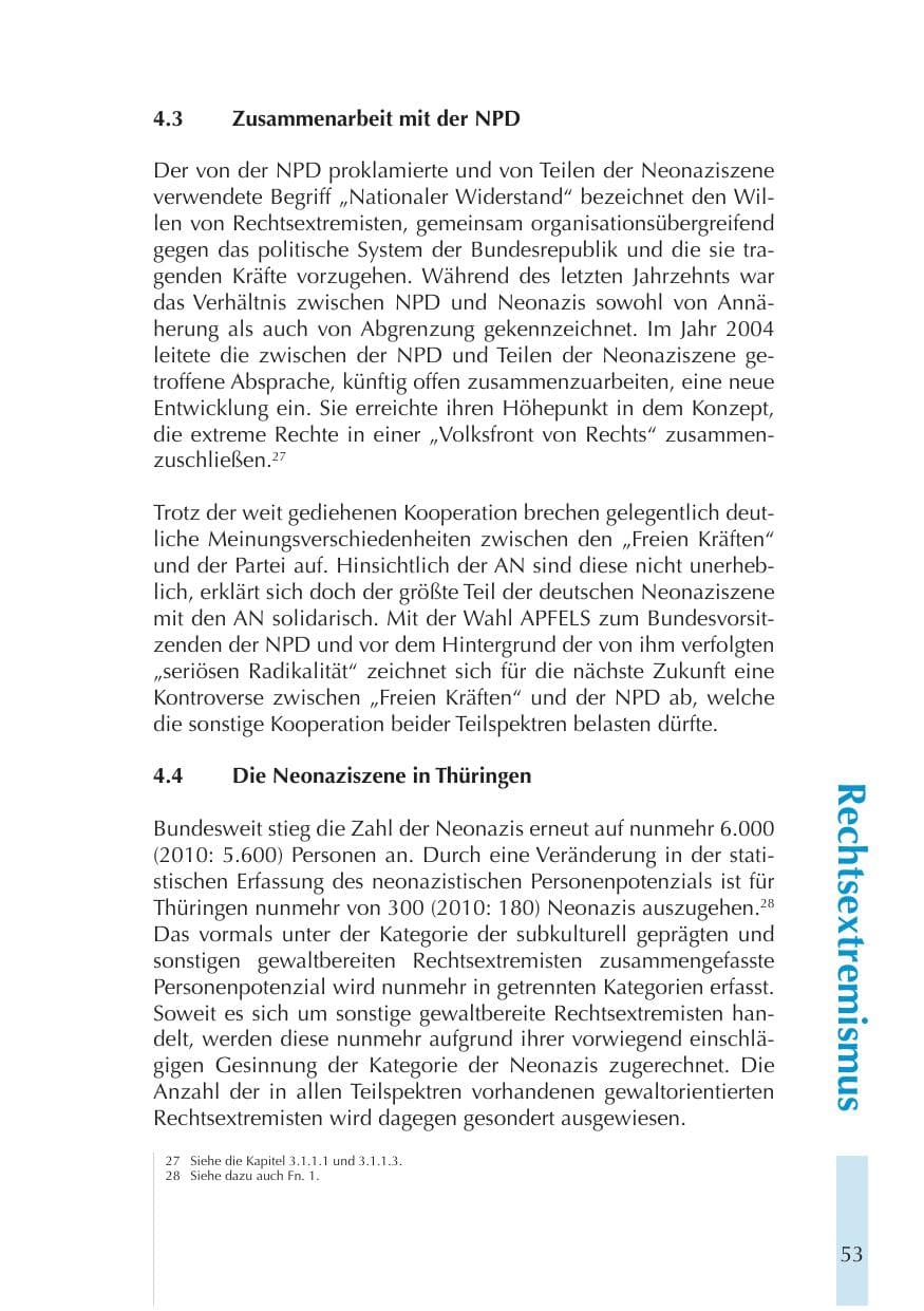 Seite 53 des Verfassungsschutzbericht 2011 Thüringen