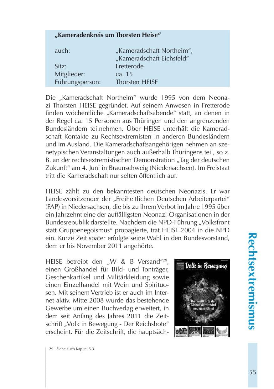 Seite 55 des Verfassungsschutzbericht 2011 Thüringen