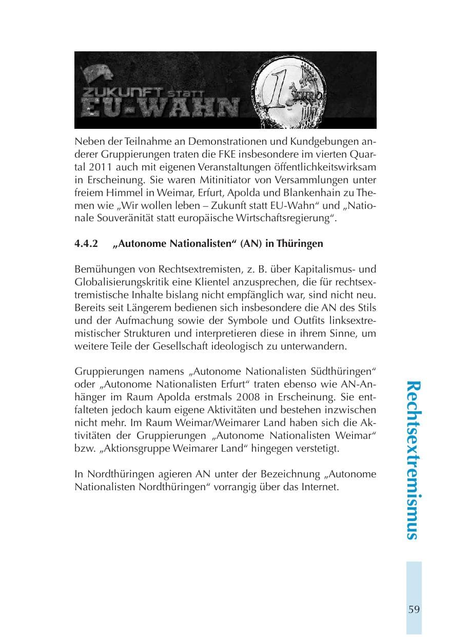 Seite 59 des Verfassungsschutzbericht 2011 Thüringen