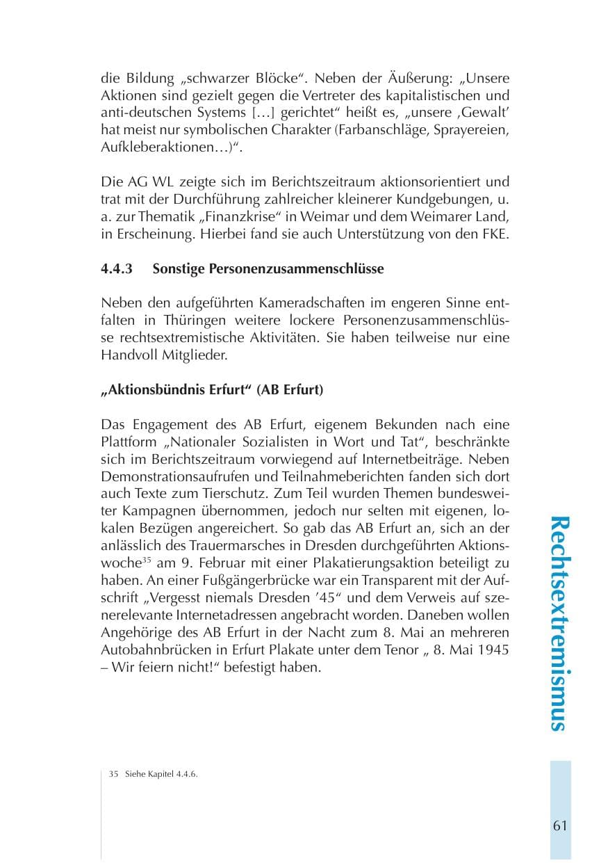 Seite 61 des Verfassungsschutzbericht 2011 Thüringen