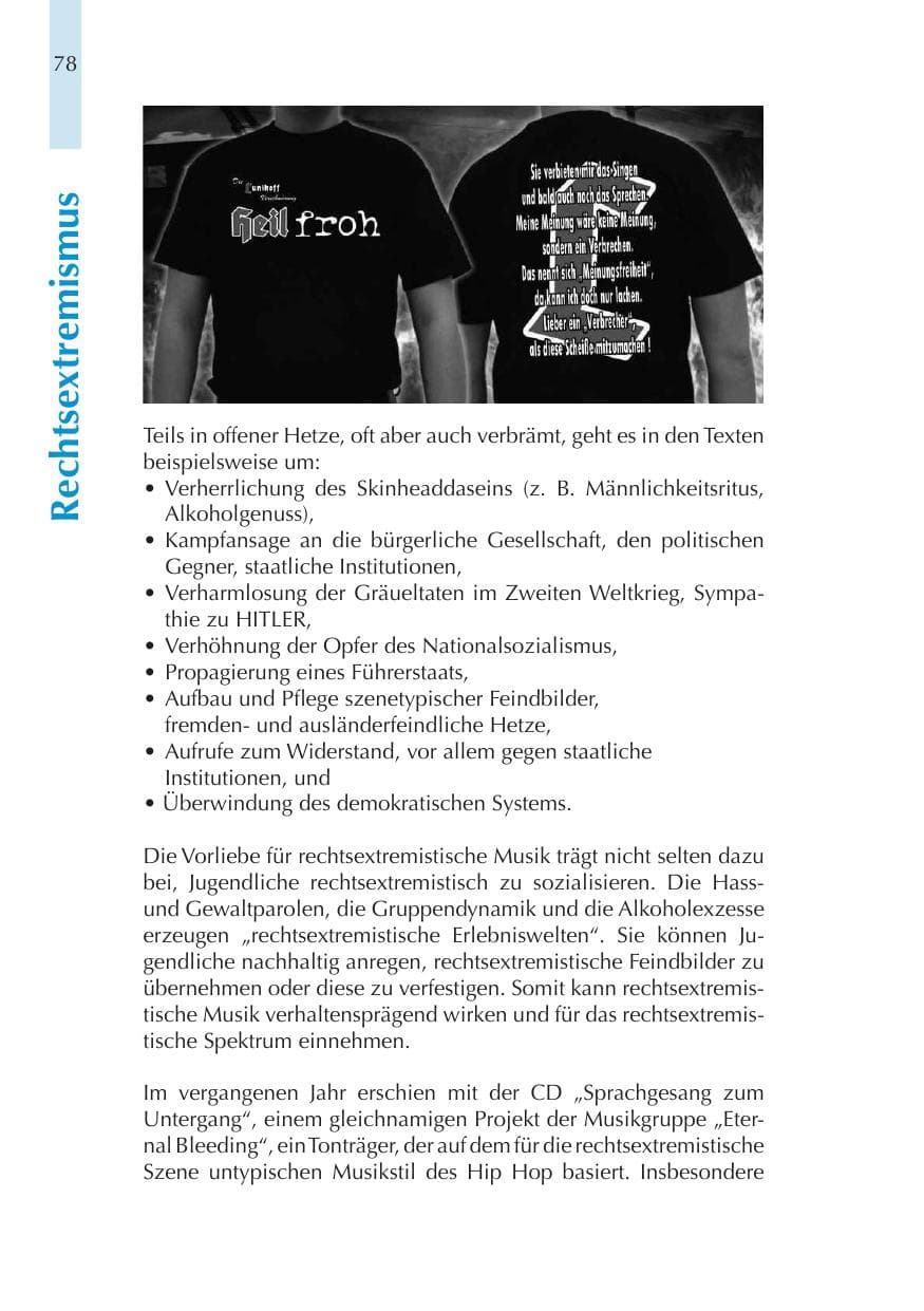 Seite 78 des Verfassungsschutzbericht 2011 Thüringen