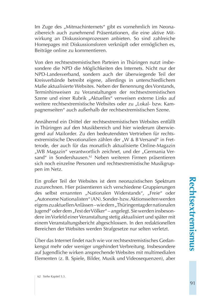 Seite 91 des Verfassungsschutzbericht 2011 Thüringen