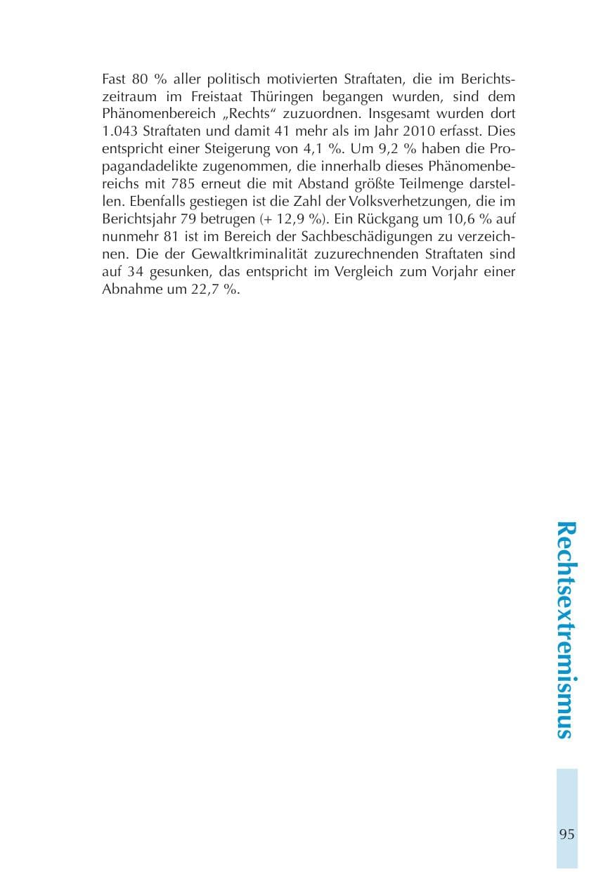 Seite 95 des Verfassungsschutzbericht 2011 Thüringen