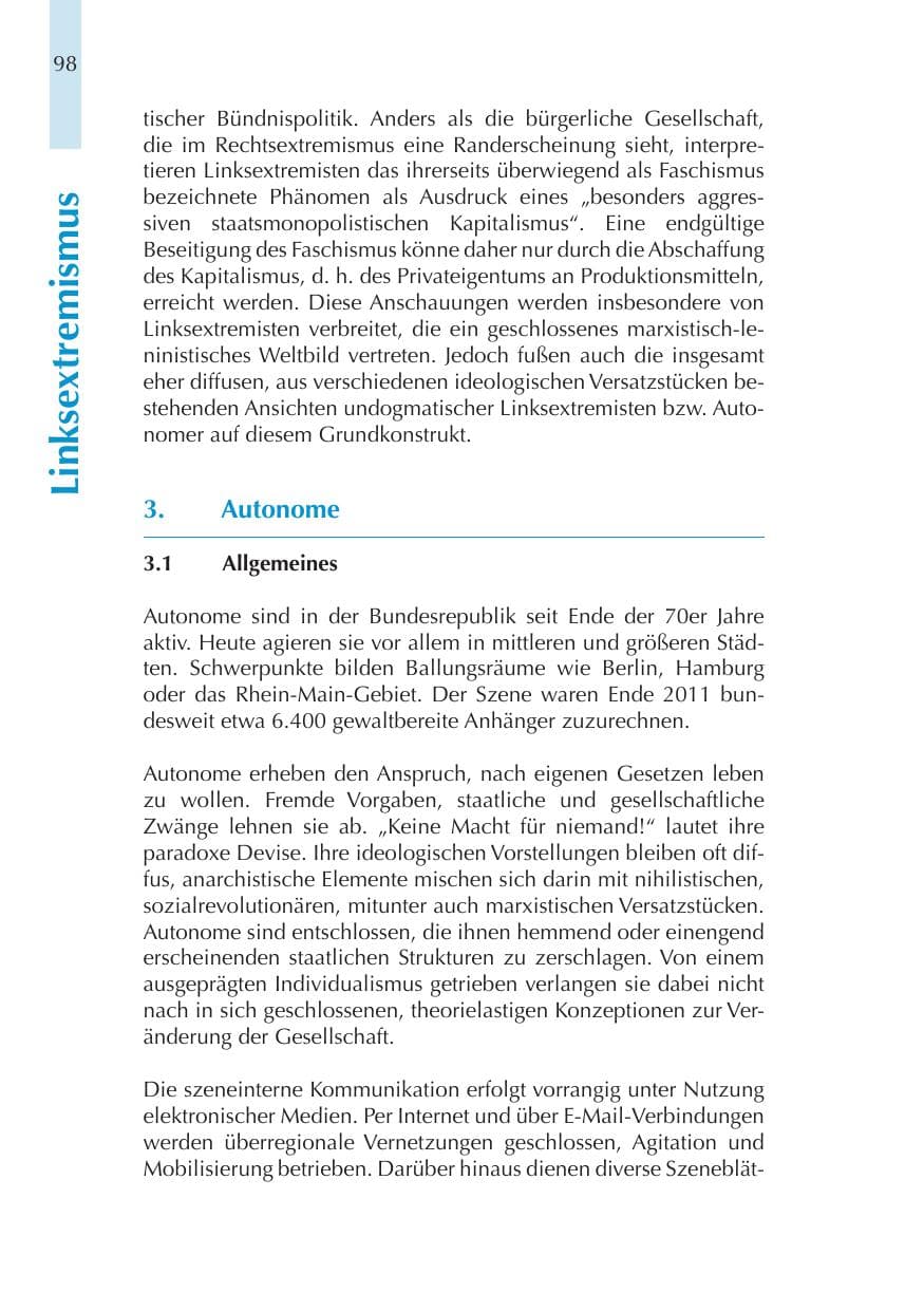 Seite 98 des Verfassungsschutzbericht 2011 Thüringen