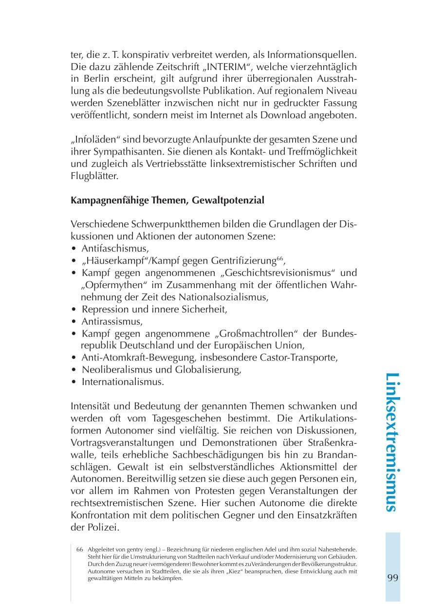 Seite 99 des Verfassungsschutzbericht 2011 Thüringen