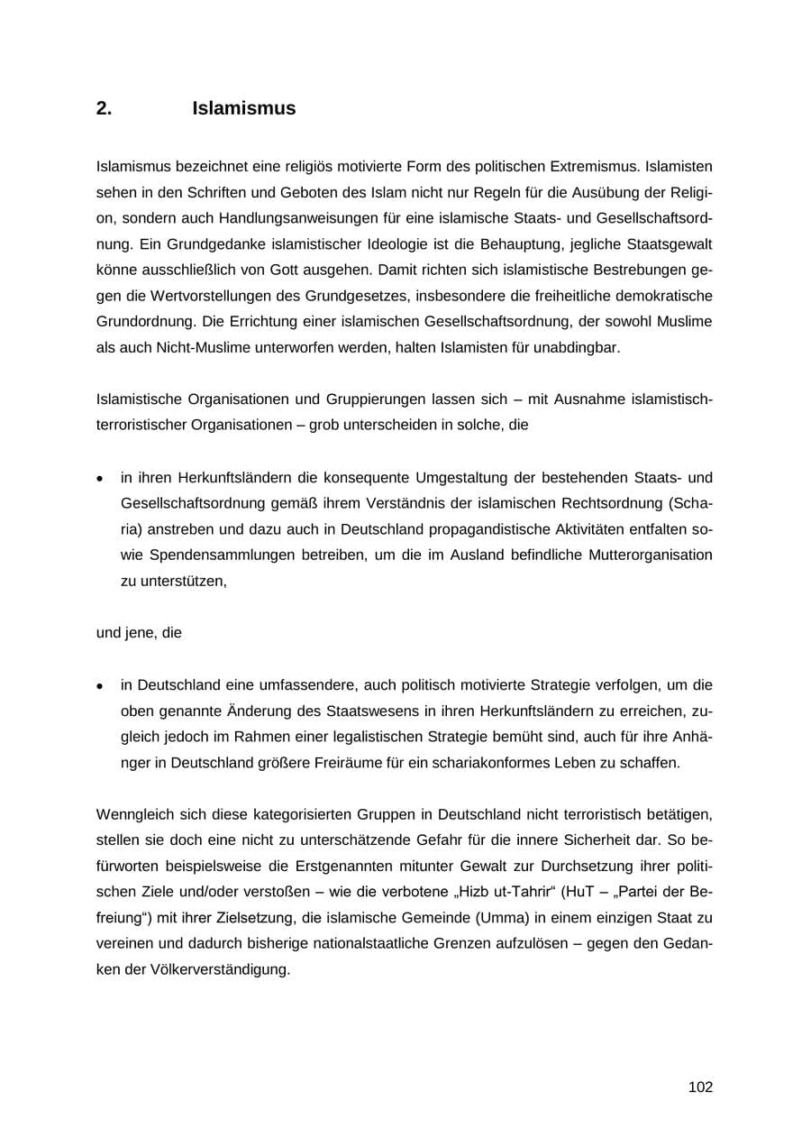 Seite 102 des Verfassungsschutzbericht 2012 Thüringen
