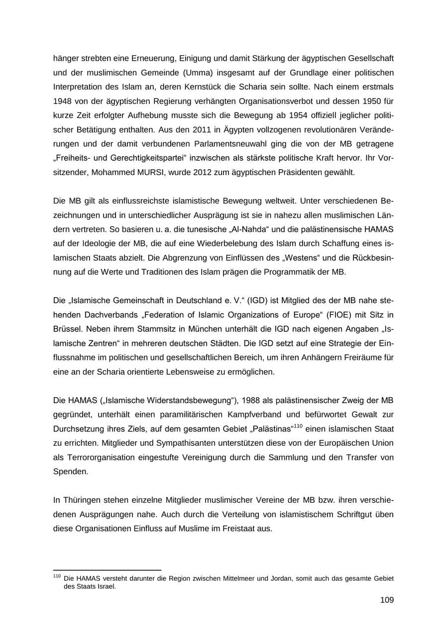 Seite 109 des Verfassungsschutzbericht 2012 Thüringen