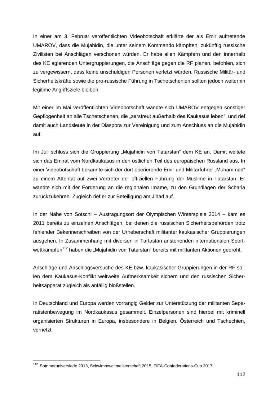Seite 112 des Verfassungsschutzbericht 2012 Thüringen
