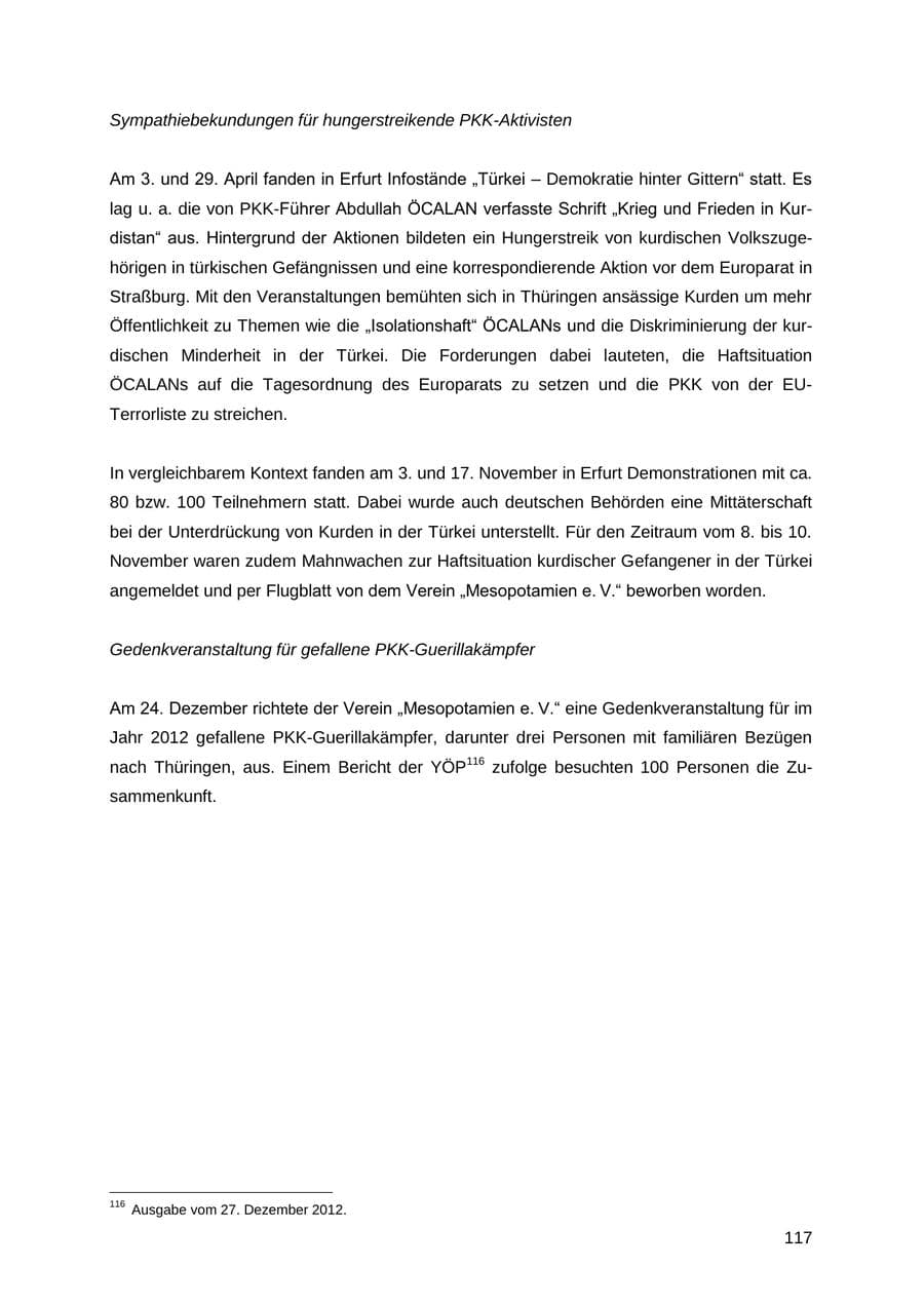 Seite 117 des Verfassungsschutzbericht 2012 Thüringen