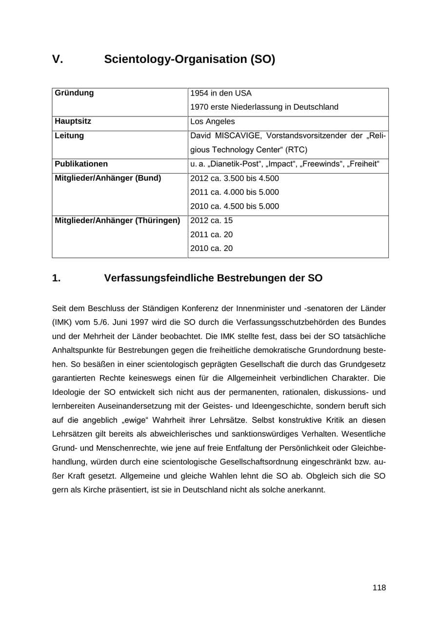 Seite 118 des Verfassungsschutzbericht 2012 Thüringen