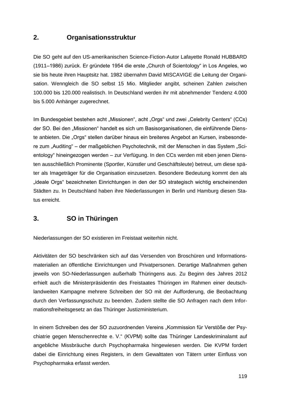 Seite 119 des Verfassungsschutzbericht 2012 Thüringen