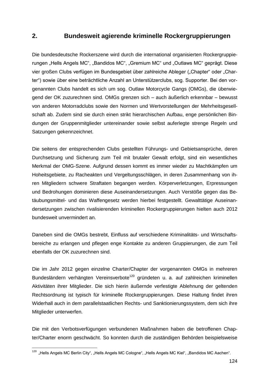 Seite 124 des Verfassungsschutzbericht 2012 Thüringen