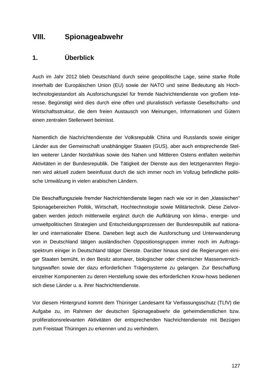 Seite 127 des Verfassungsschutzbericht 2012 Thüringen