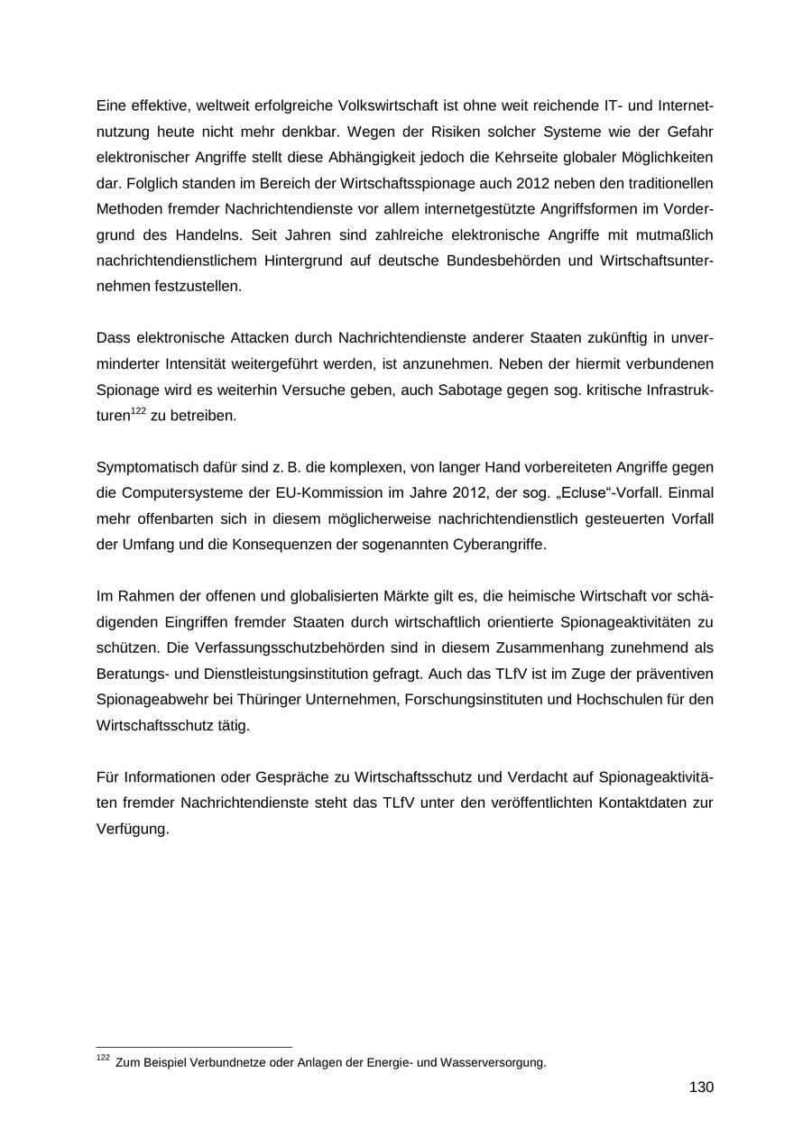 Seite 130 des Verfassungsschutzbericht 2012 Thüringen