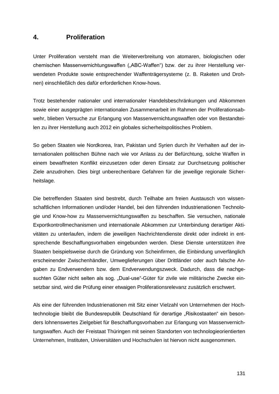 Seite 131 des Verfassungsschutzbericht 2012 Thüringen