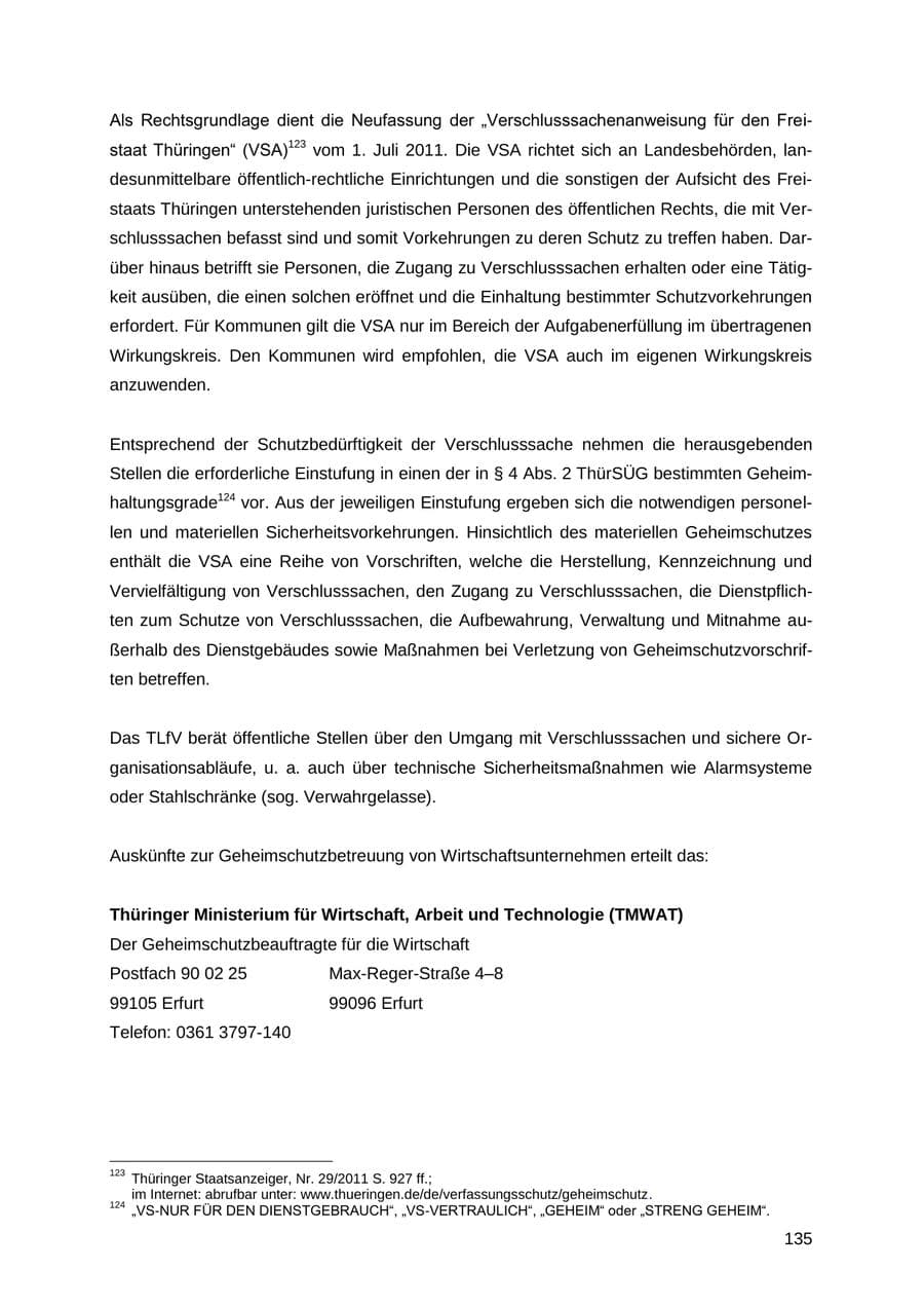 Seite 135 des Verfassungsschutzbericht 2012 Thüringen