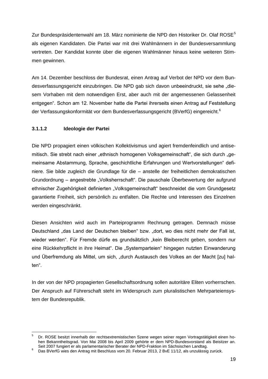 Seite 19 des Verfassungsschutzbericht 2012 Thüringen