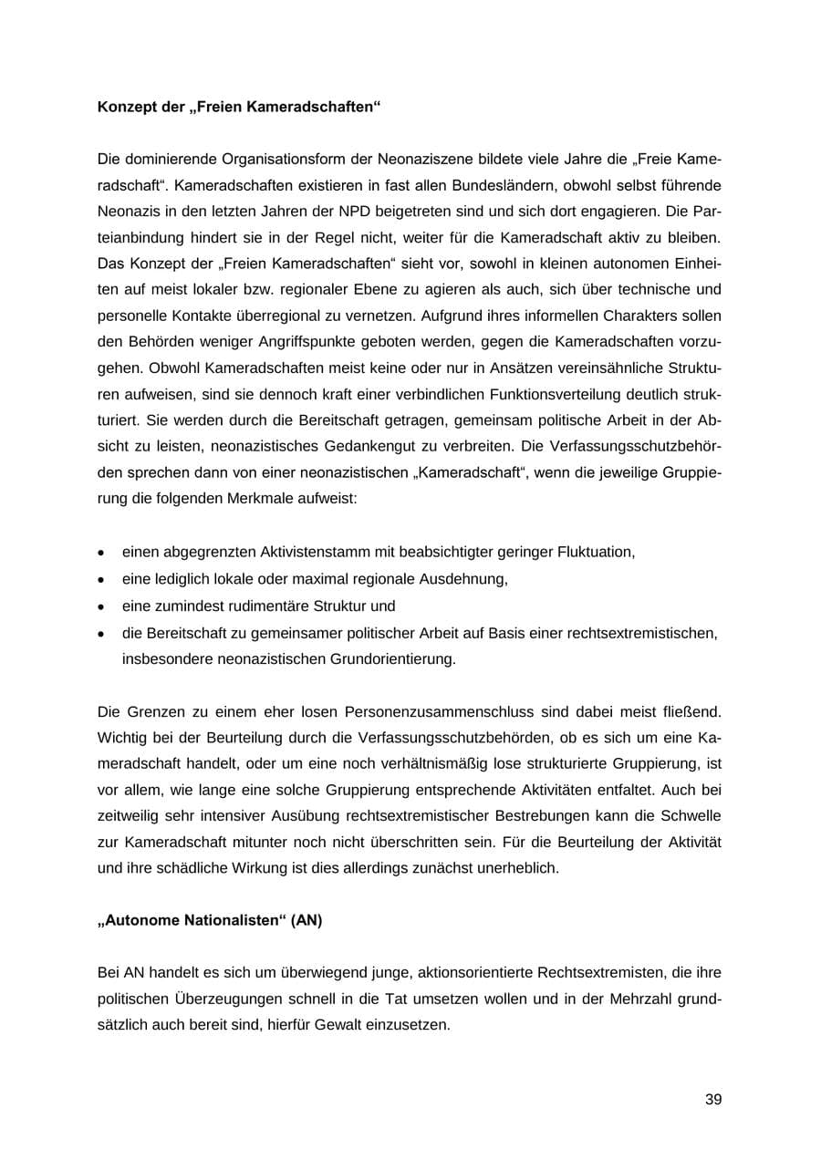 Seite 39 des Verfassungsschutzbericht 2012 Thüringen