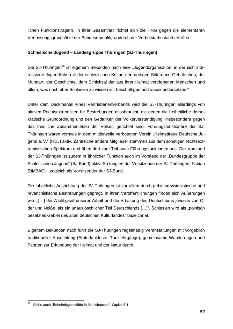 Seite 52 des Verfassungsschutzbericht 2012 Thüringen