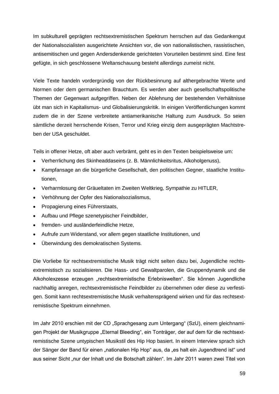Seite 59 des Verfassungsschutzbericht 2012 Thüringen