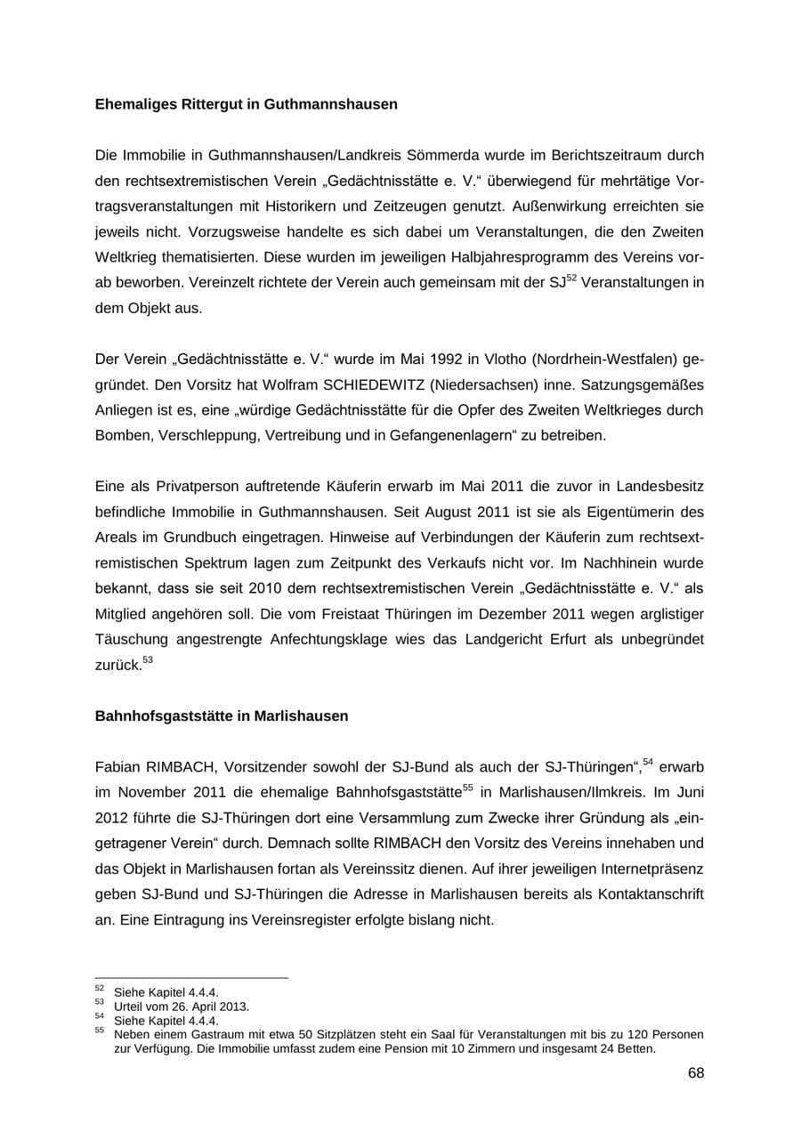 Seite 68 des Verfassungsschutzbericht 2012 Thüringen