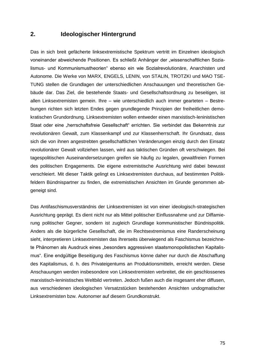 Seite 75 des Verfassungsschutzbericht 2012 Thüringen