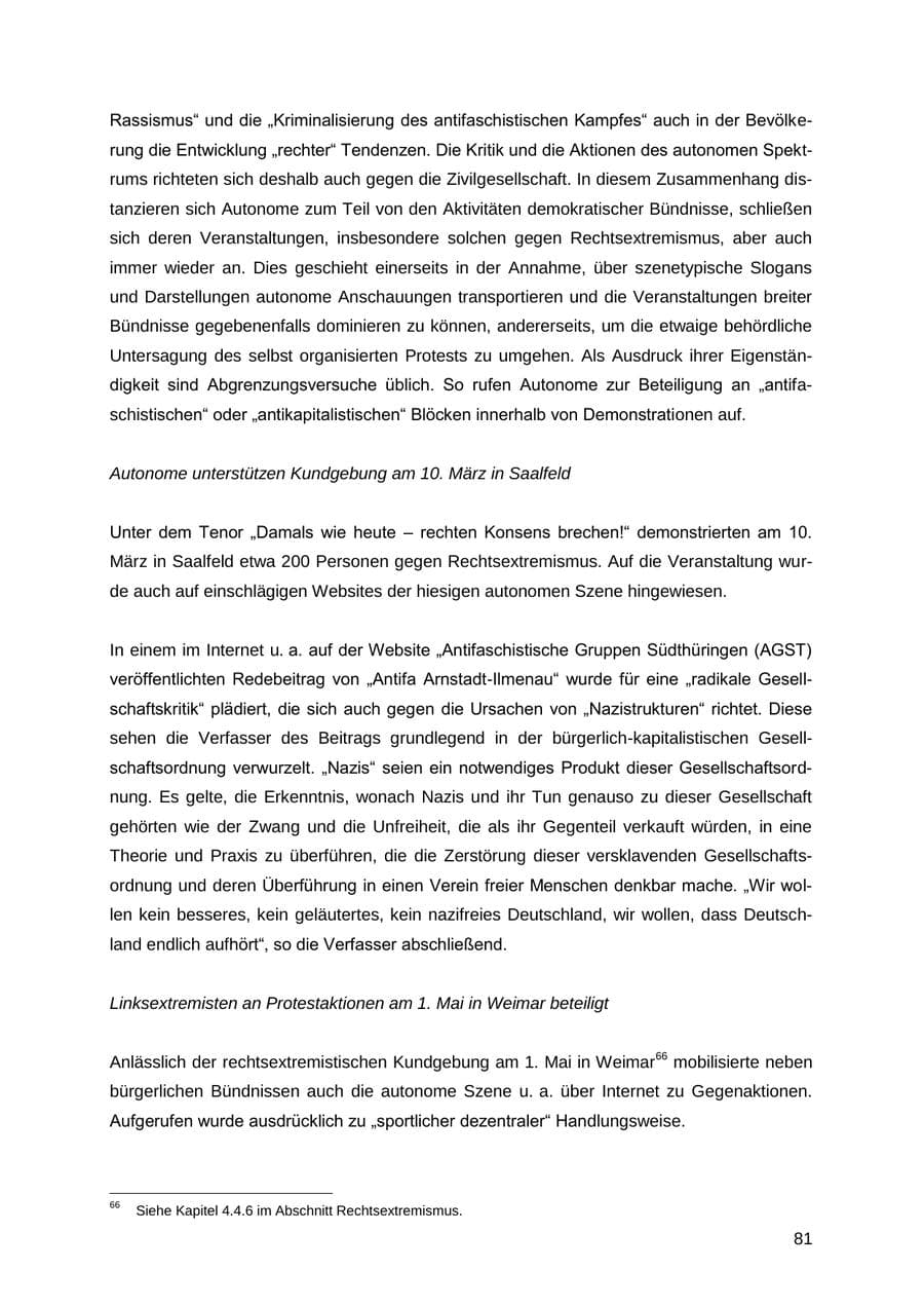 Seite 81 des Verfassungsschutzbericht 2012 Thüringen