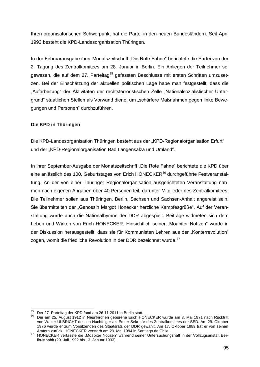 Seite 95 des Verfassungsschutzbericht 2012 Thüringen