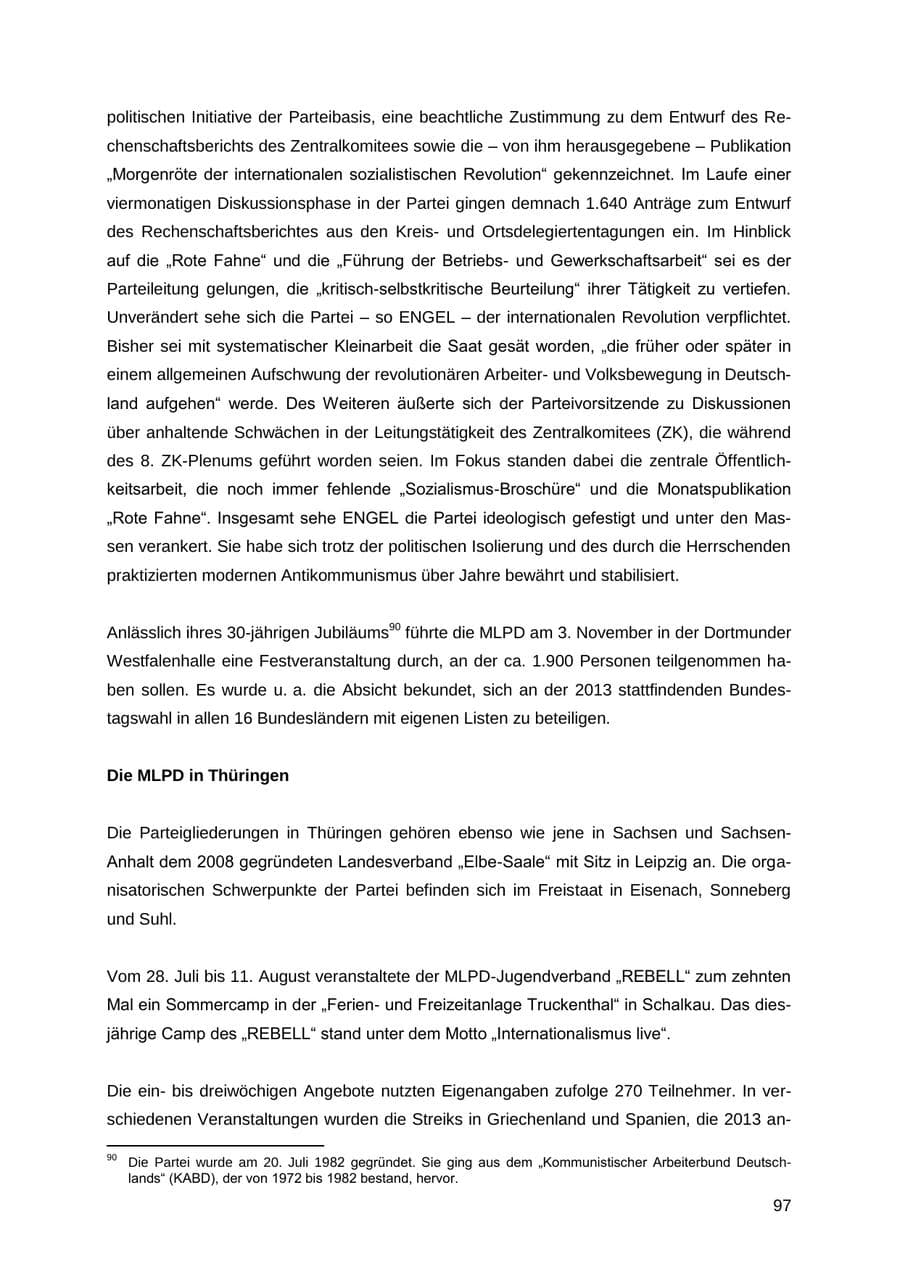 Seite 97 des Verfassungsschutzbericht 2012 Thüringen
