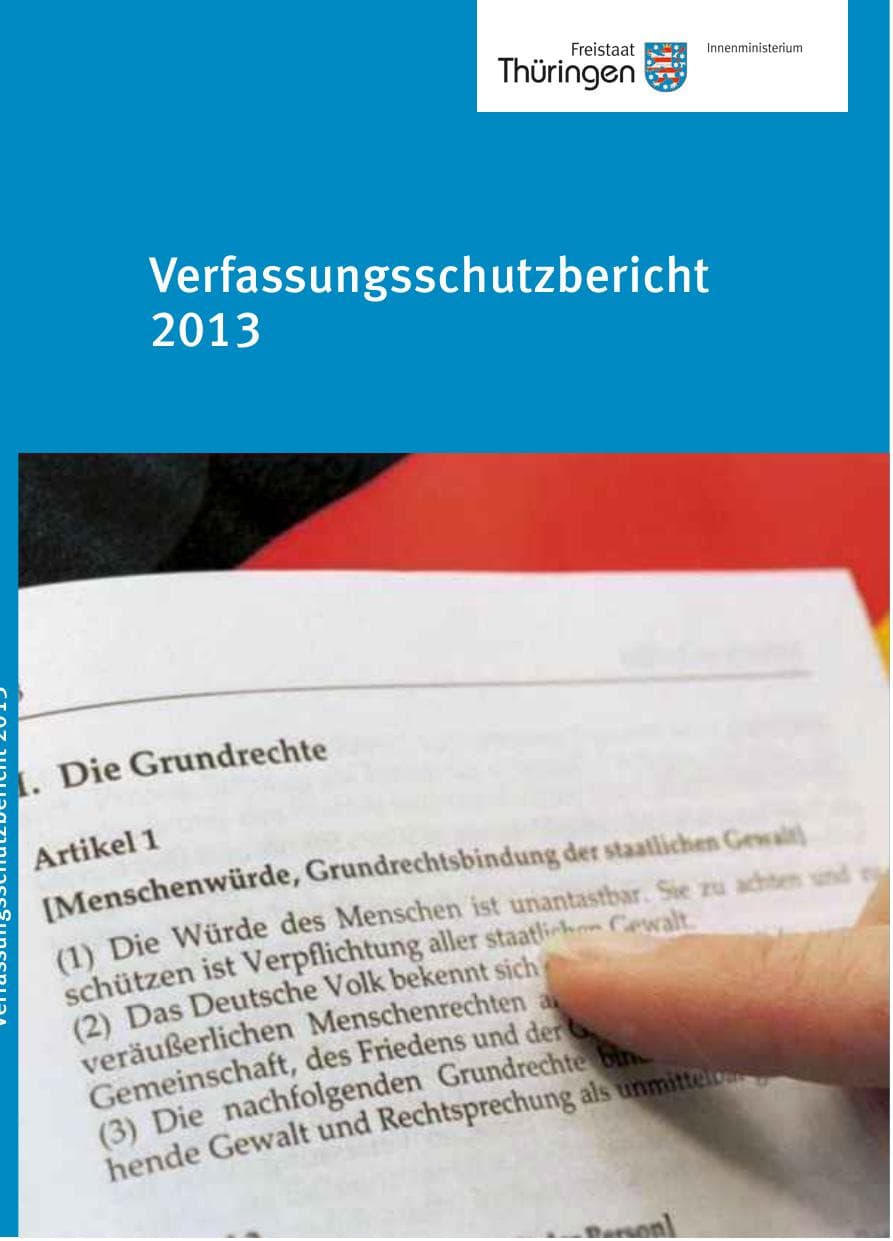 Seite 2 des Verfassungsschutzbericht 2013 Thüringen