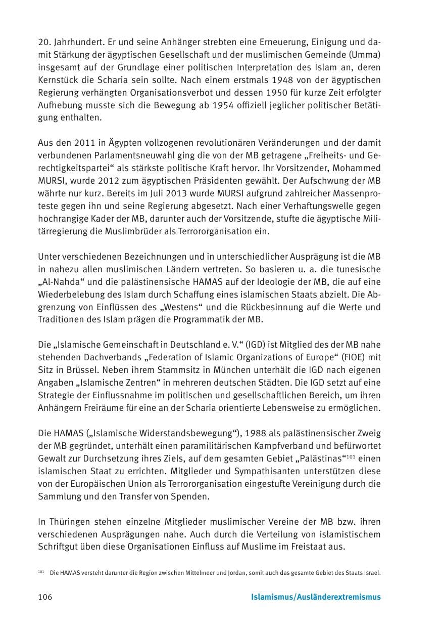 Seite 108 des Verfassungsschutzbericht 2013 Thüringen