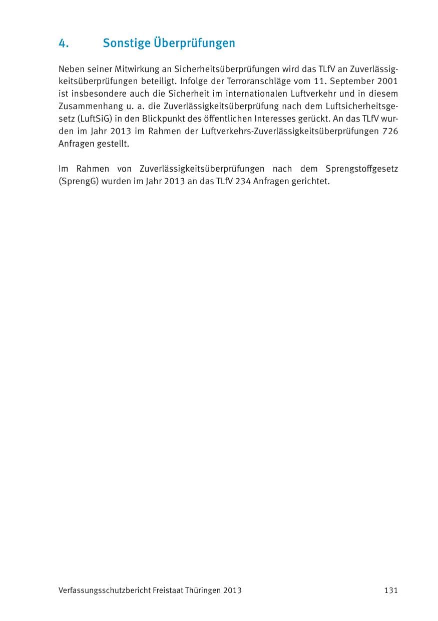 Seite 133 des Verfassungsschutzbericht 2013 Thüringen