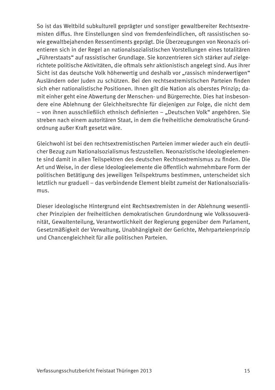 Seite 17 des Verfassungsschutzbericht 2013 Thüringen