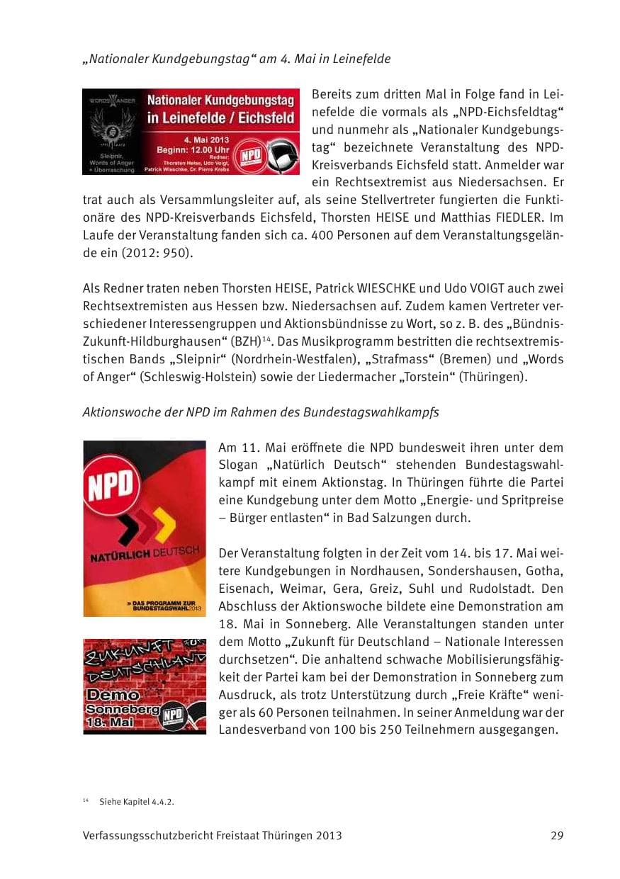 Seite 31 des Verfassungsschutzbericht 2013 Thüringen