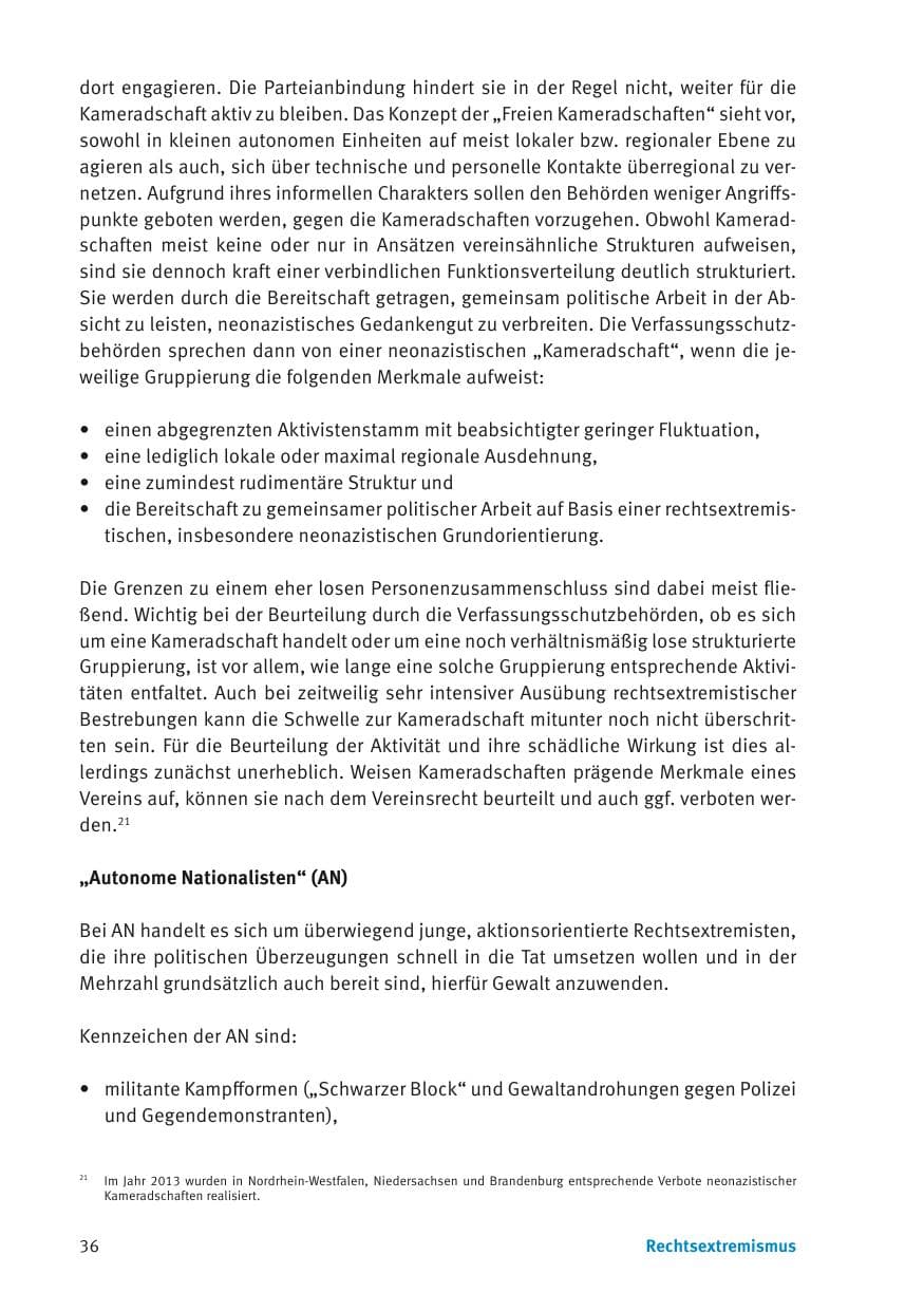 Seite 38 des Verfassungsschutzbericht 2013 Thüringen